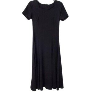 Cousins Black Short Sleeve Mid Length Dress 6